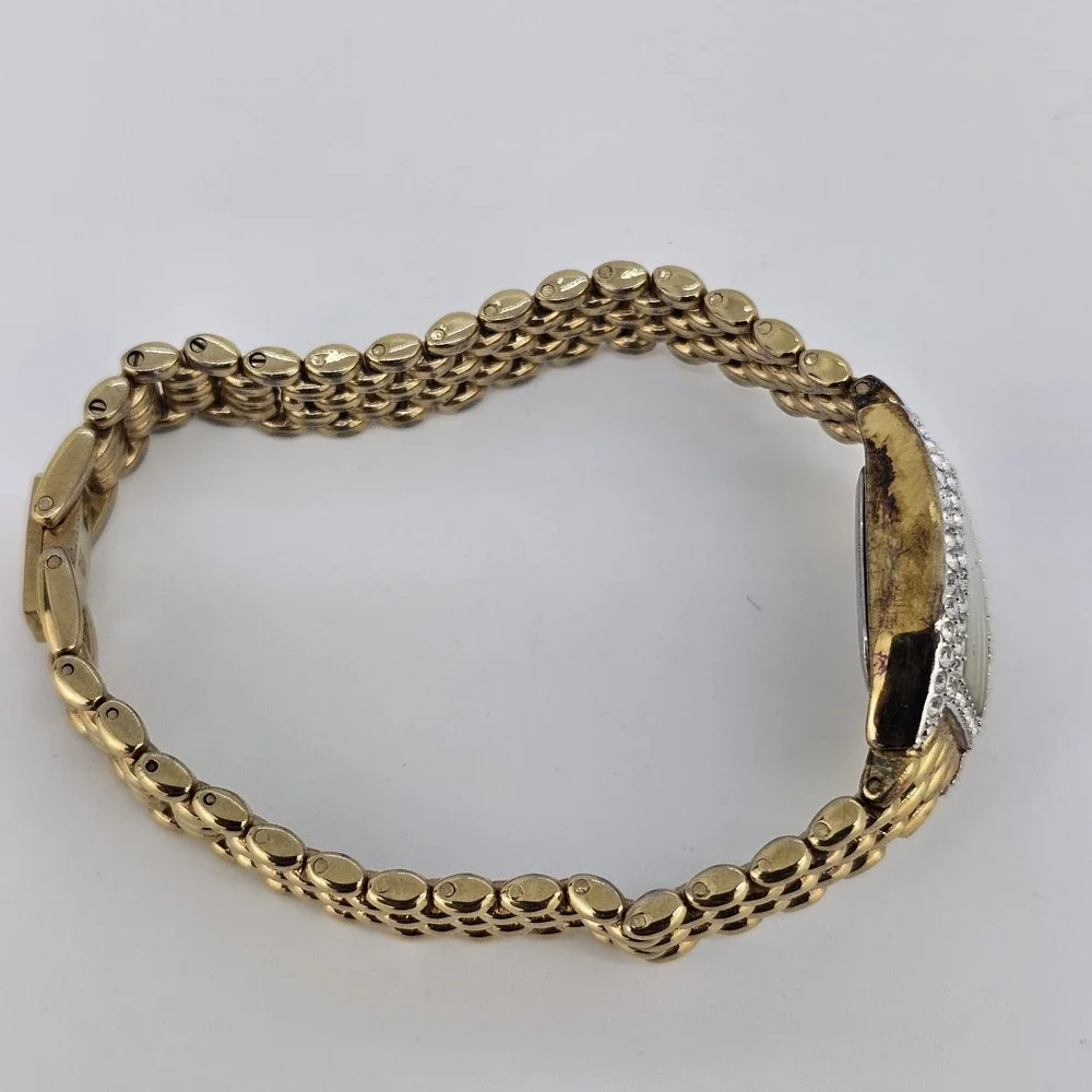 Armitron Women's‎ Watch 19MM MOP Dial Crystal Bezel Gold Bracelet 6